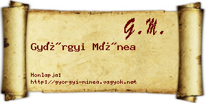 Györgyi Mínea névjegykártya